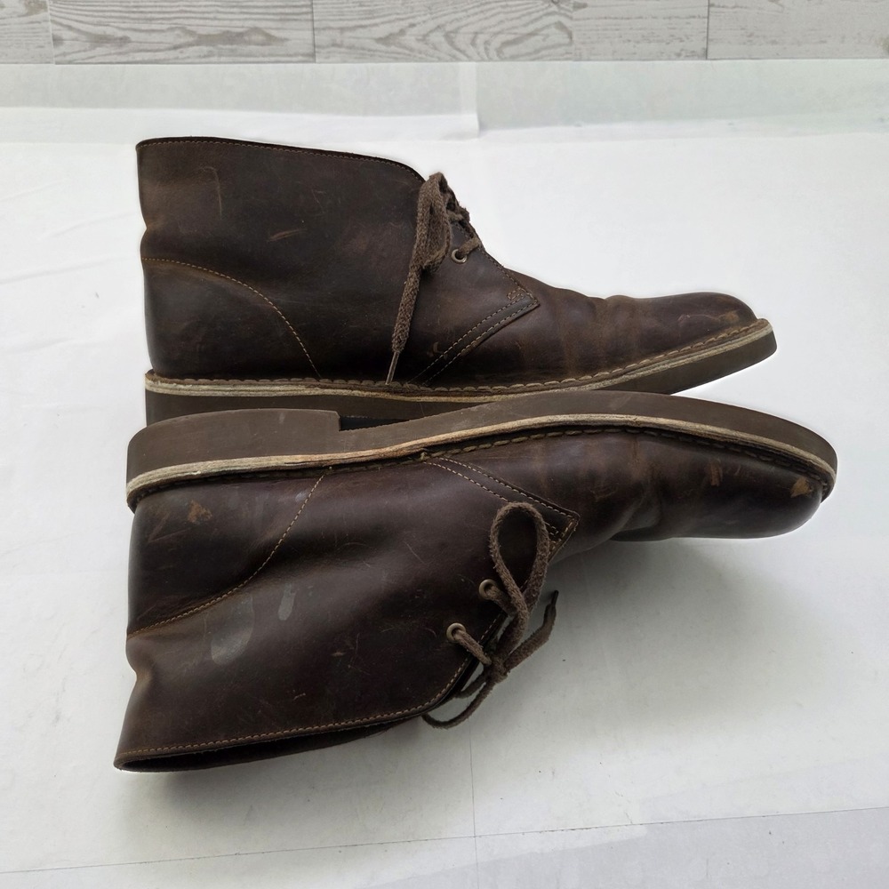 Clarks Chukka Boots Mens 11.5 Brown Leather Desert Heritage Dark Academia Casual - Picture 8 of 11